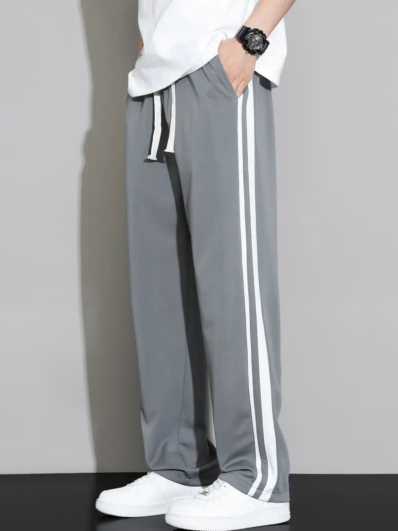 jexputi Men Striped Grey Track Pants-picture-13