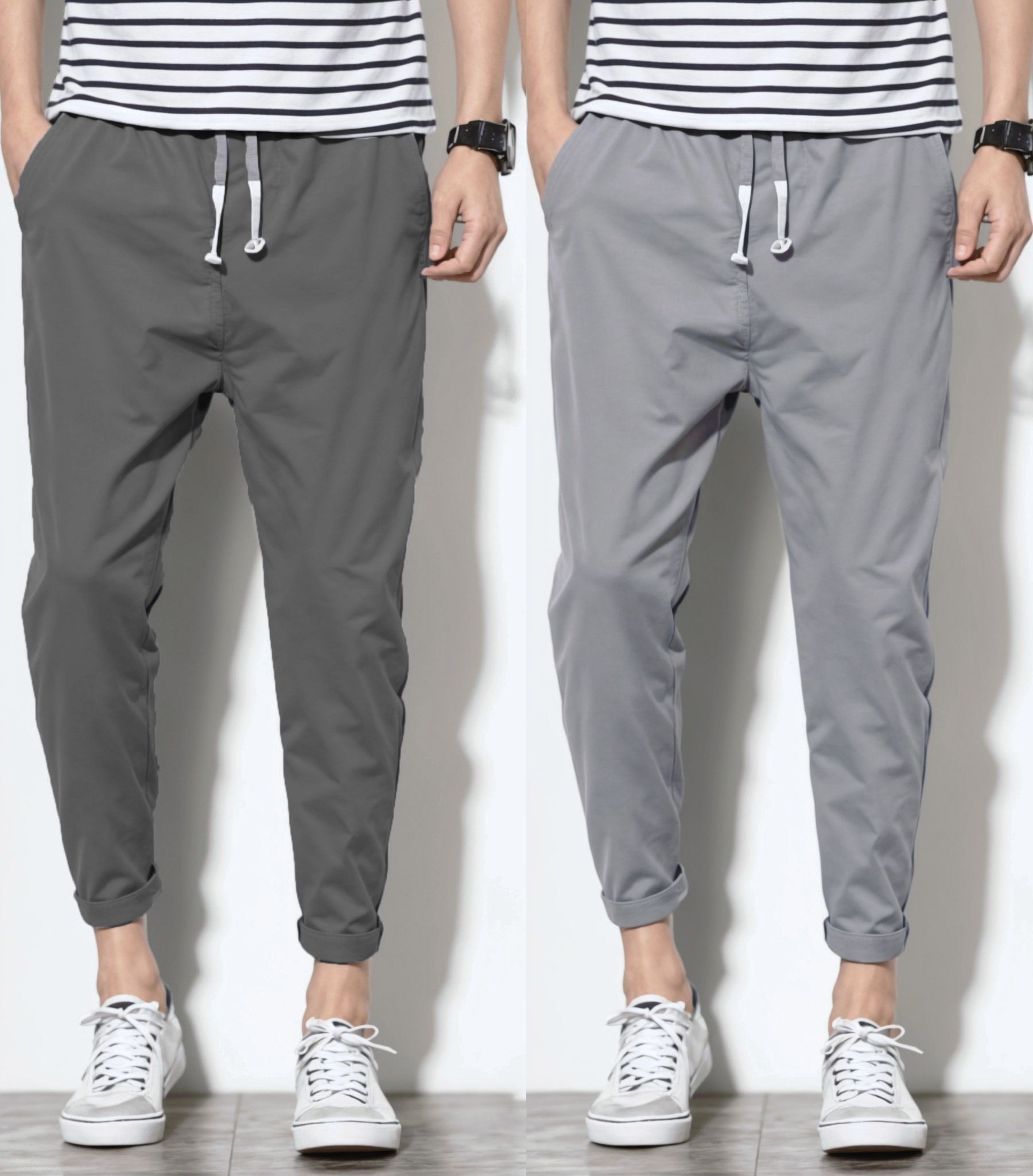 duooble Pack of 2 Men Solid Grey Track Pants-picture-10