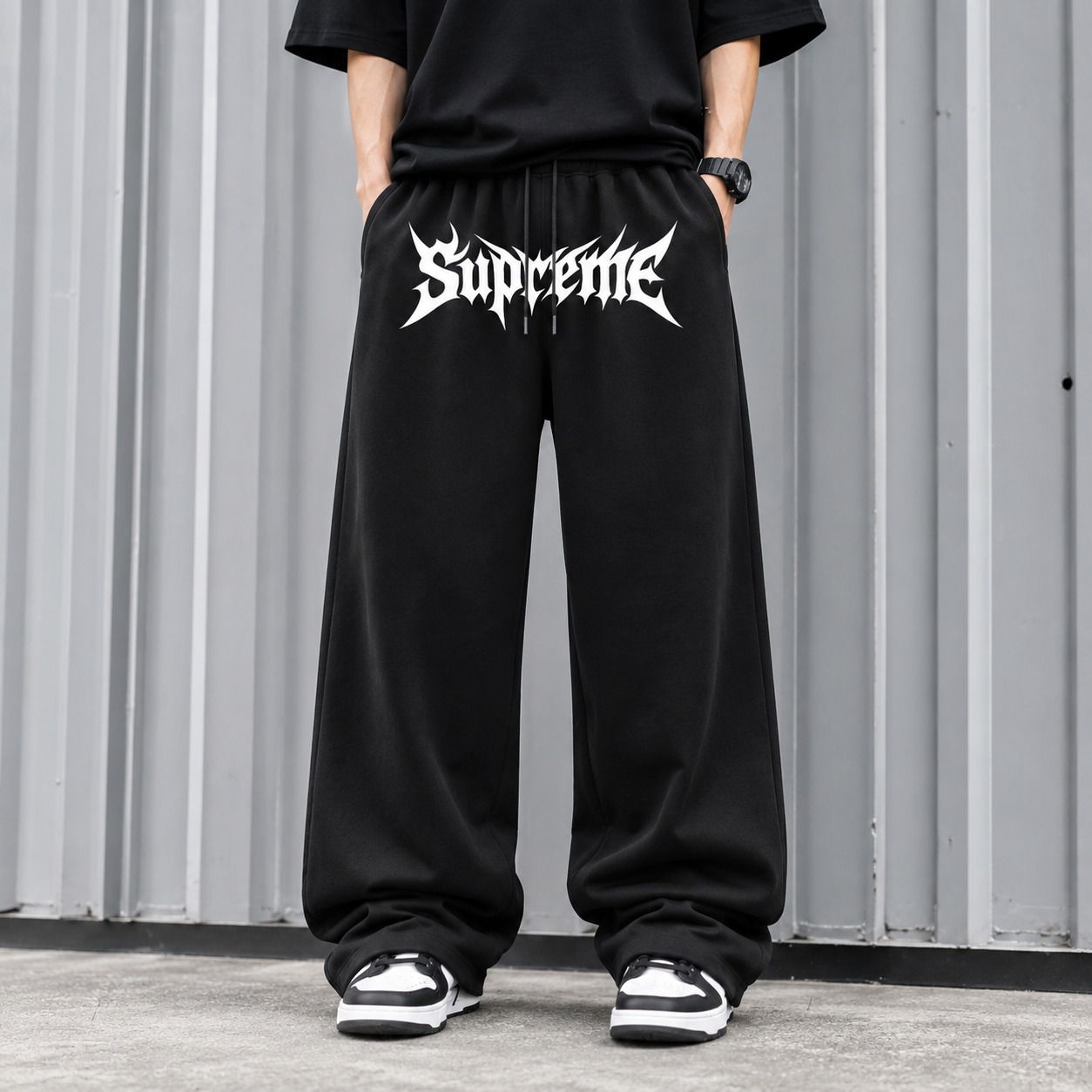 treqstar Men Graphic Print Black Track Pants-picture-45
