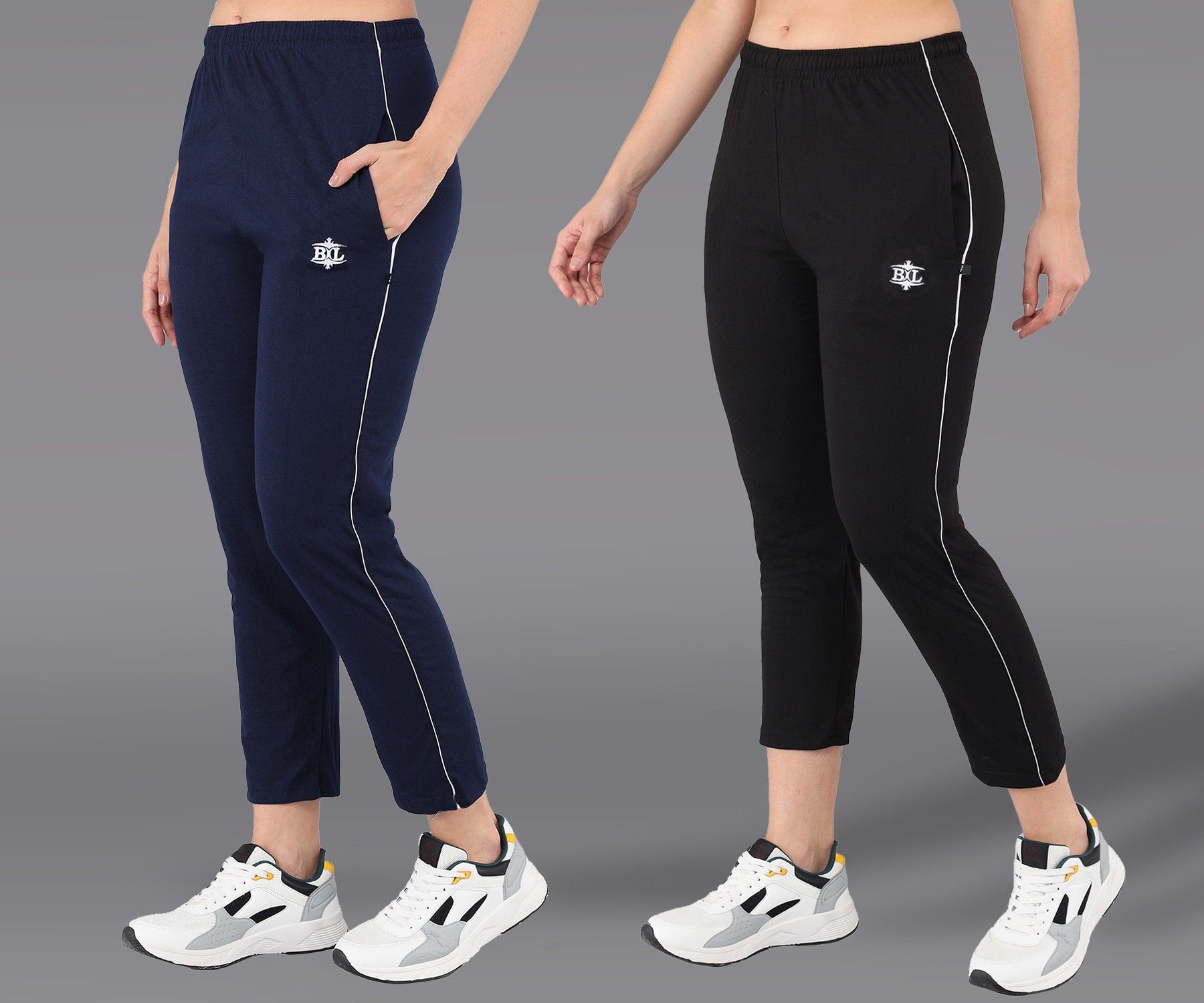asdf Pack of 2 Women Solid Multicolor Track Pants-picture-21