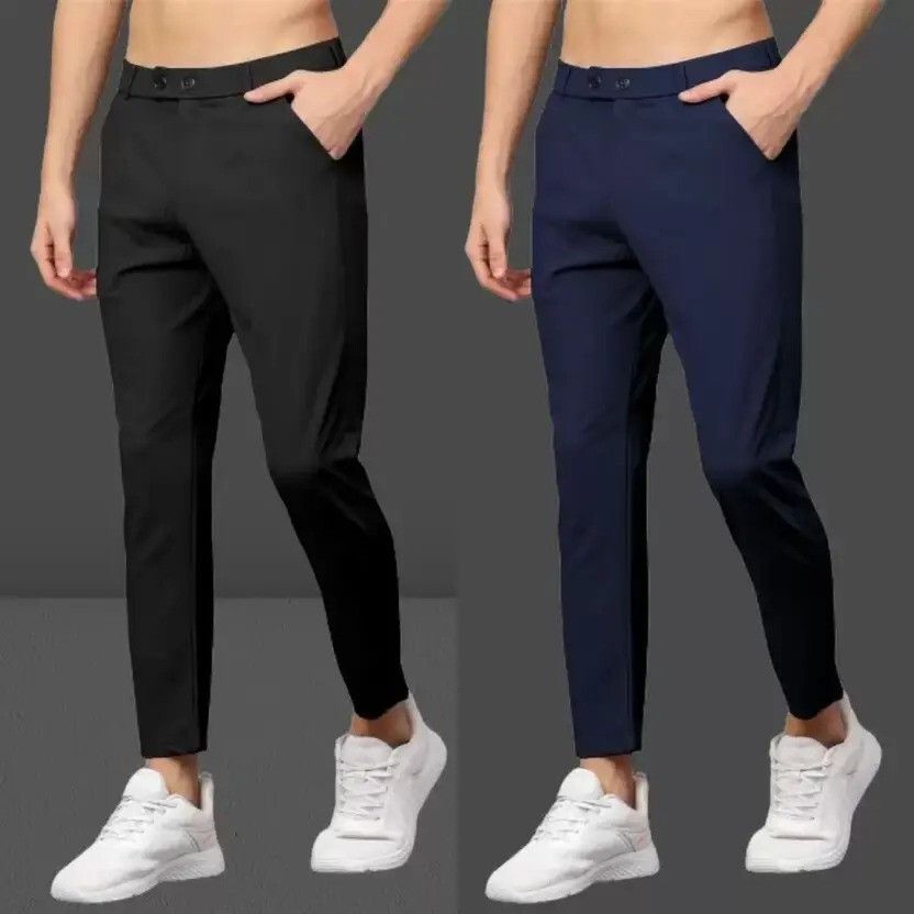 sumitgarment Pack of 2 Men Solid Black, Grey Track Pants-picture-13