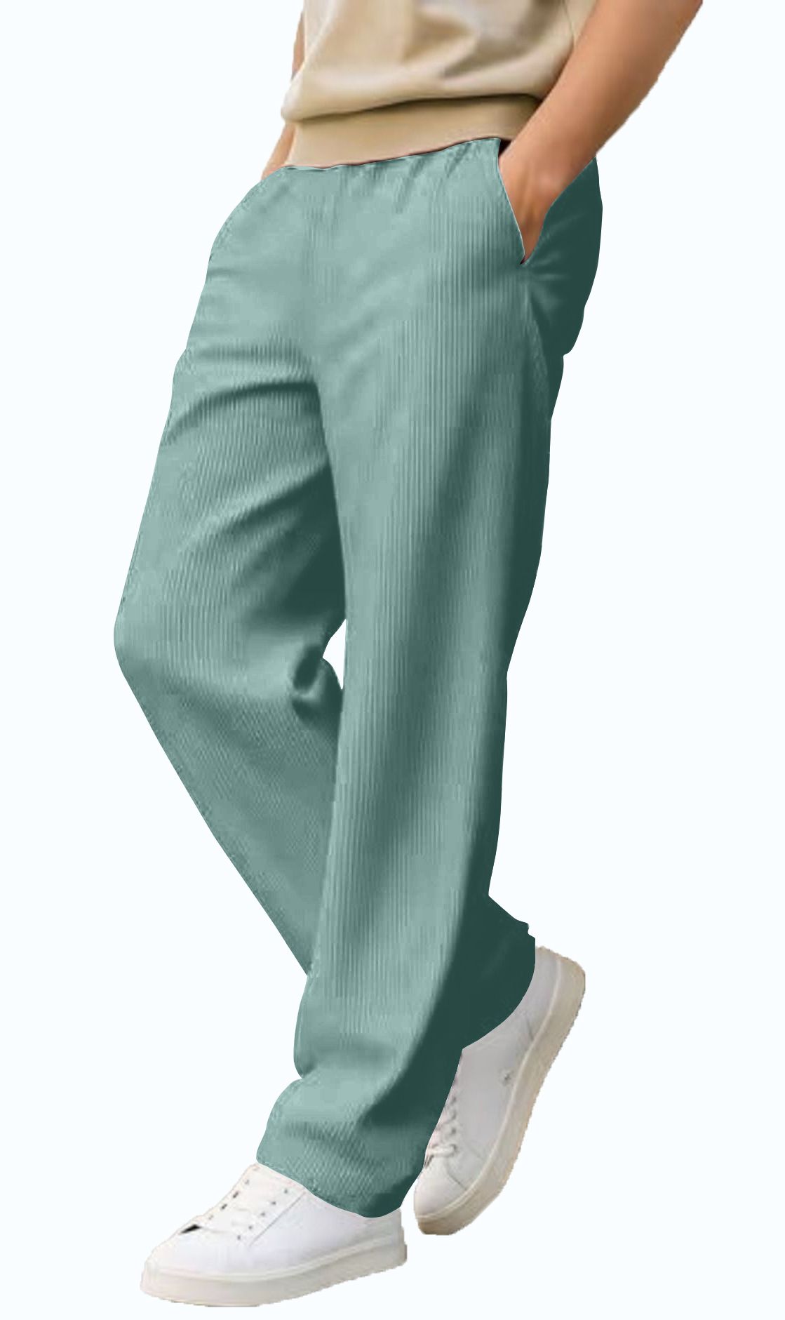 Men Solid Light Green Track Pants-image-23