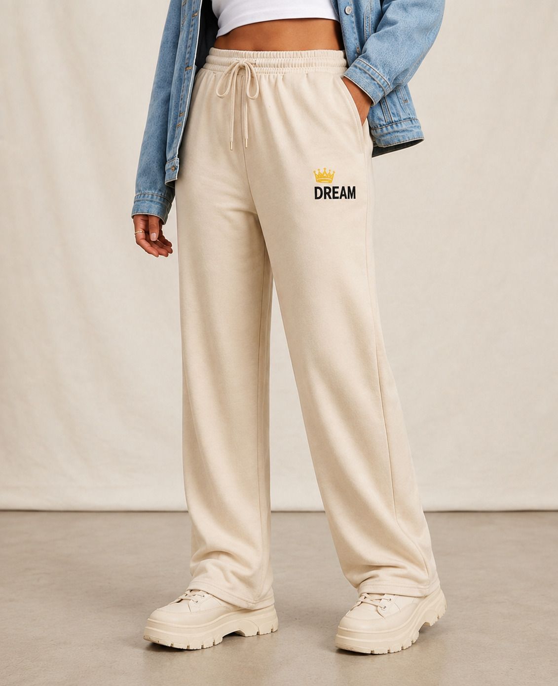 sbk creation Women Solid, Graphic Print Beige Track Pants-picture-18
