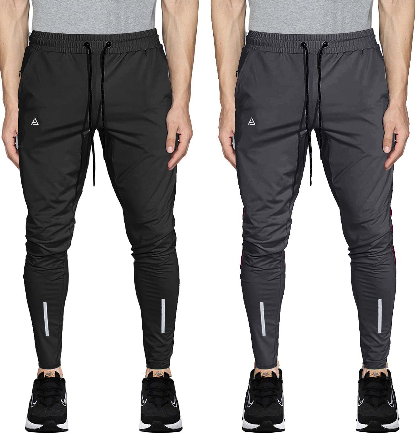 avolt Pack of 2 Men Solid Black, Grey Track Pants-picture-20