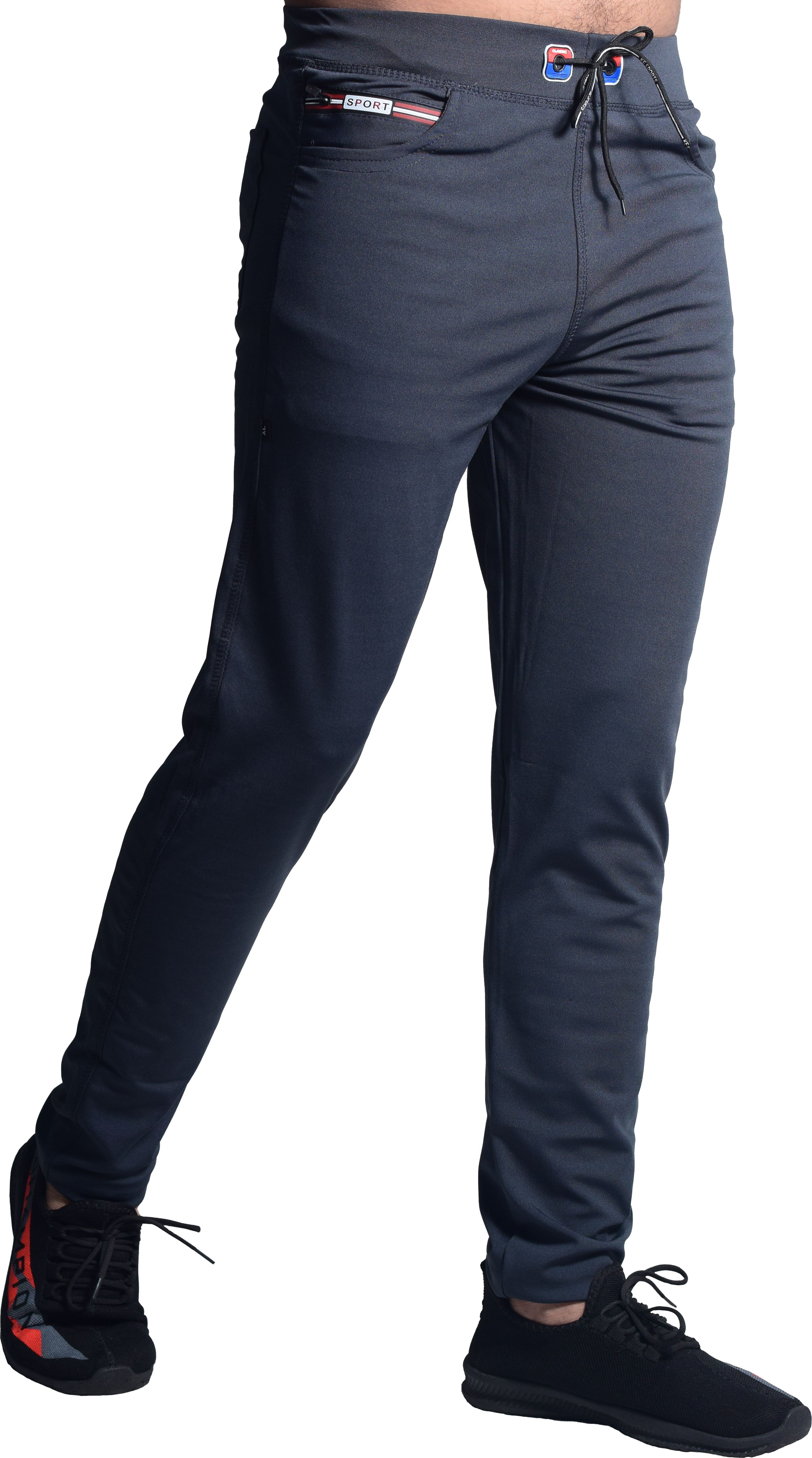 khozi Men Solid Grey Track Pants-picture-20