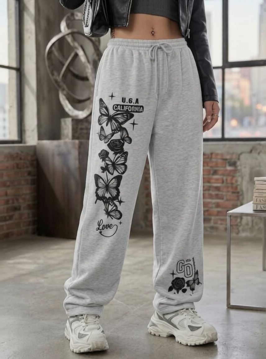 suun fllower Women Printed Grey Track Pants-picture-23