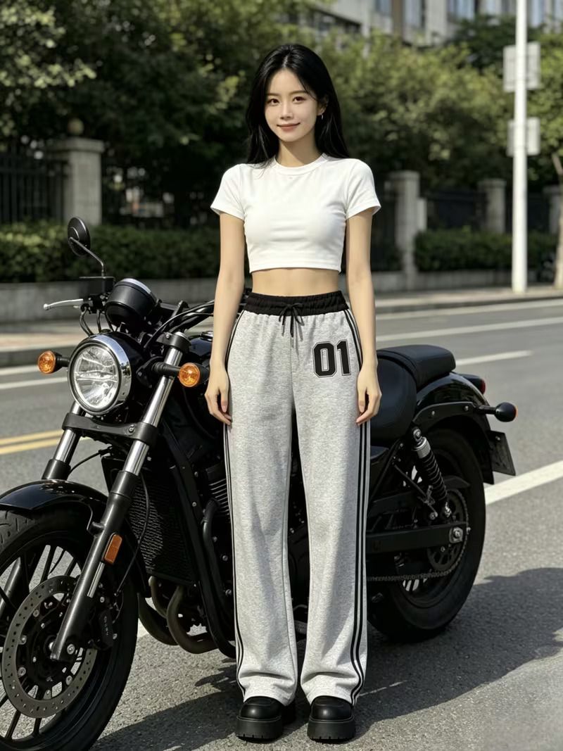 clothina Women Striped Grey Track Pants-picture-9