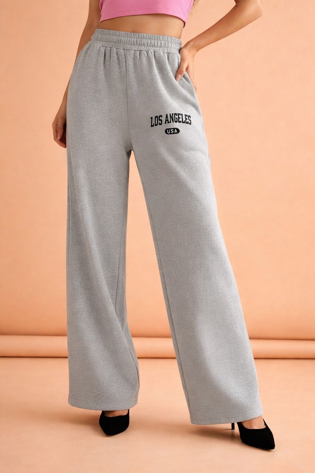 1stlov Women Solid Grey Track Pants-picture-10