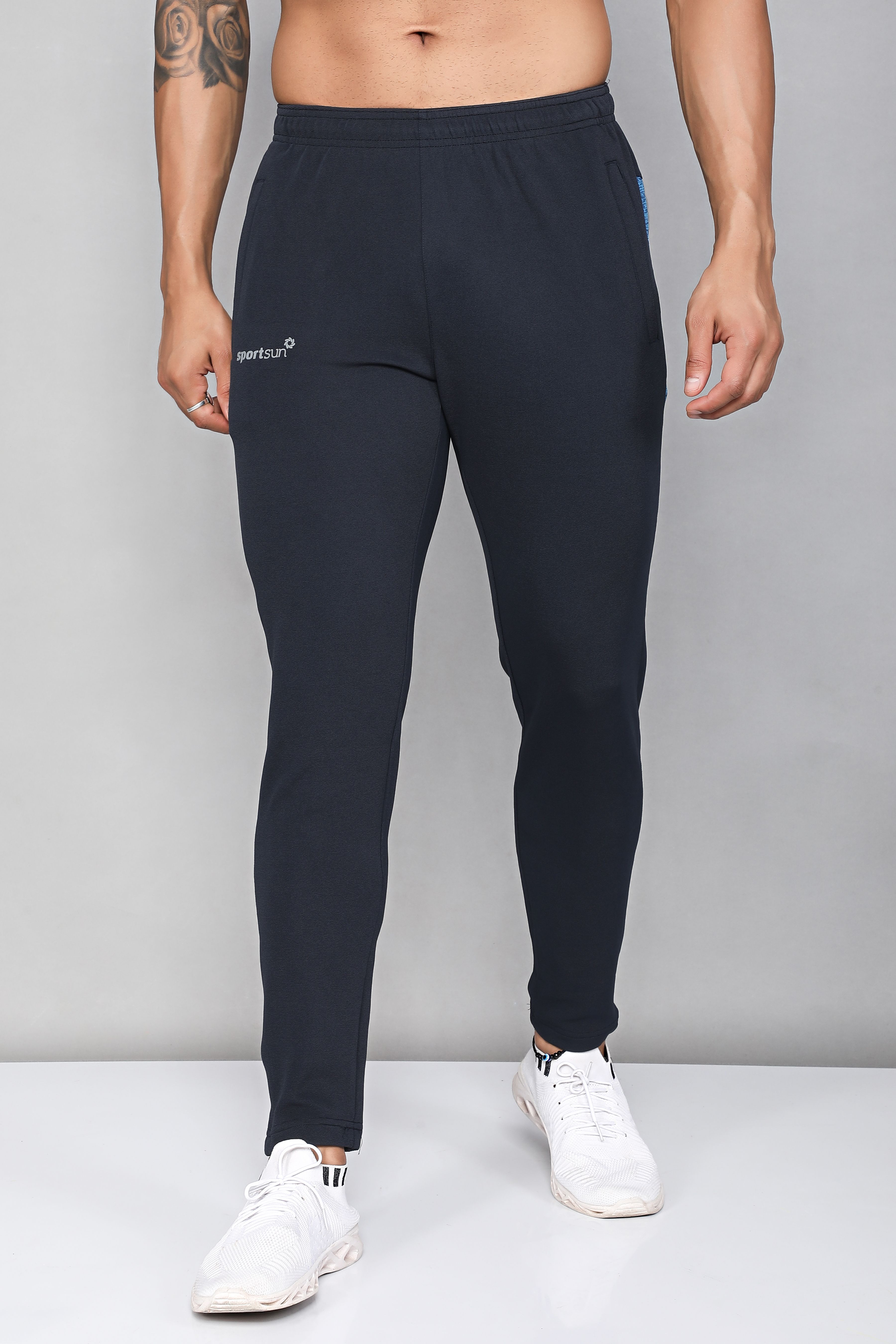 sport sun Men Solid Dark Blue Track Pants-picture-29