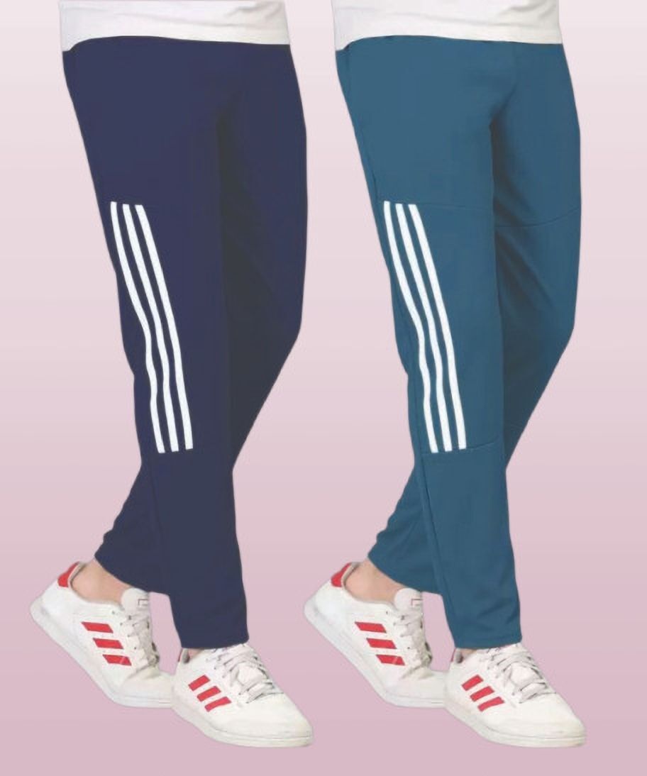 covetvolo trends Pack of 2 Men Striped Blue Track Pants-picture-18