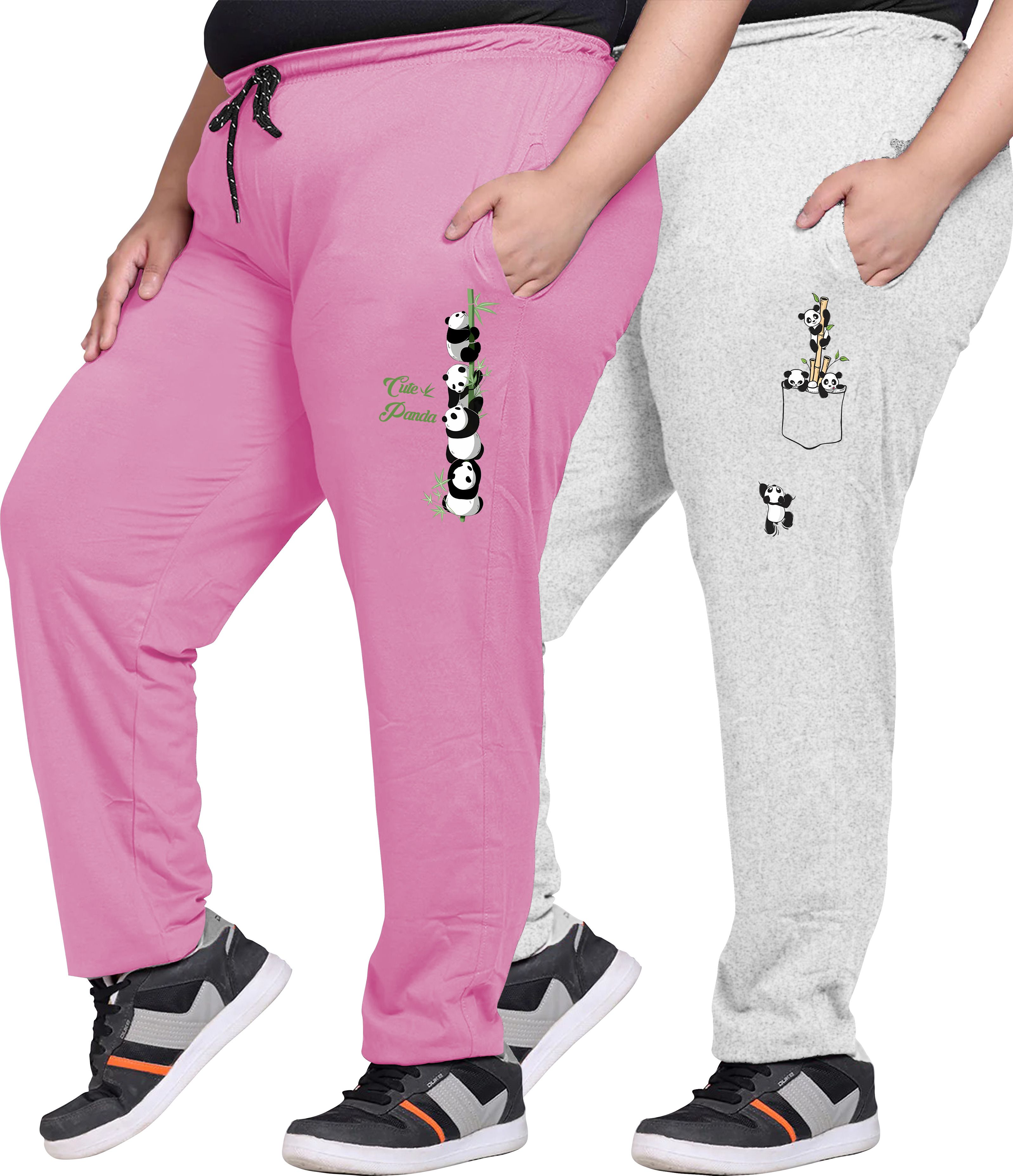 elite soul Pack of 2 Women Graphic Print Multicolor Track Pants-picture-26