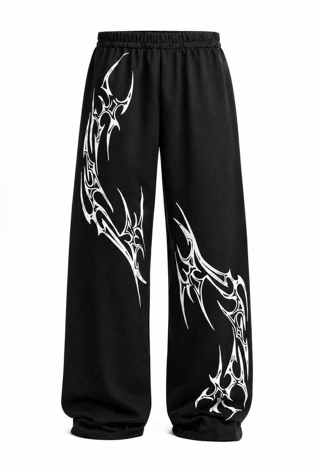 kiliyam Men Graphic Print Black Track Pants-picture-12