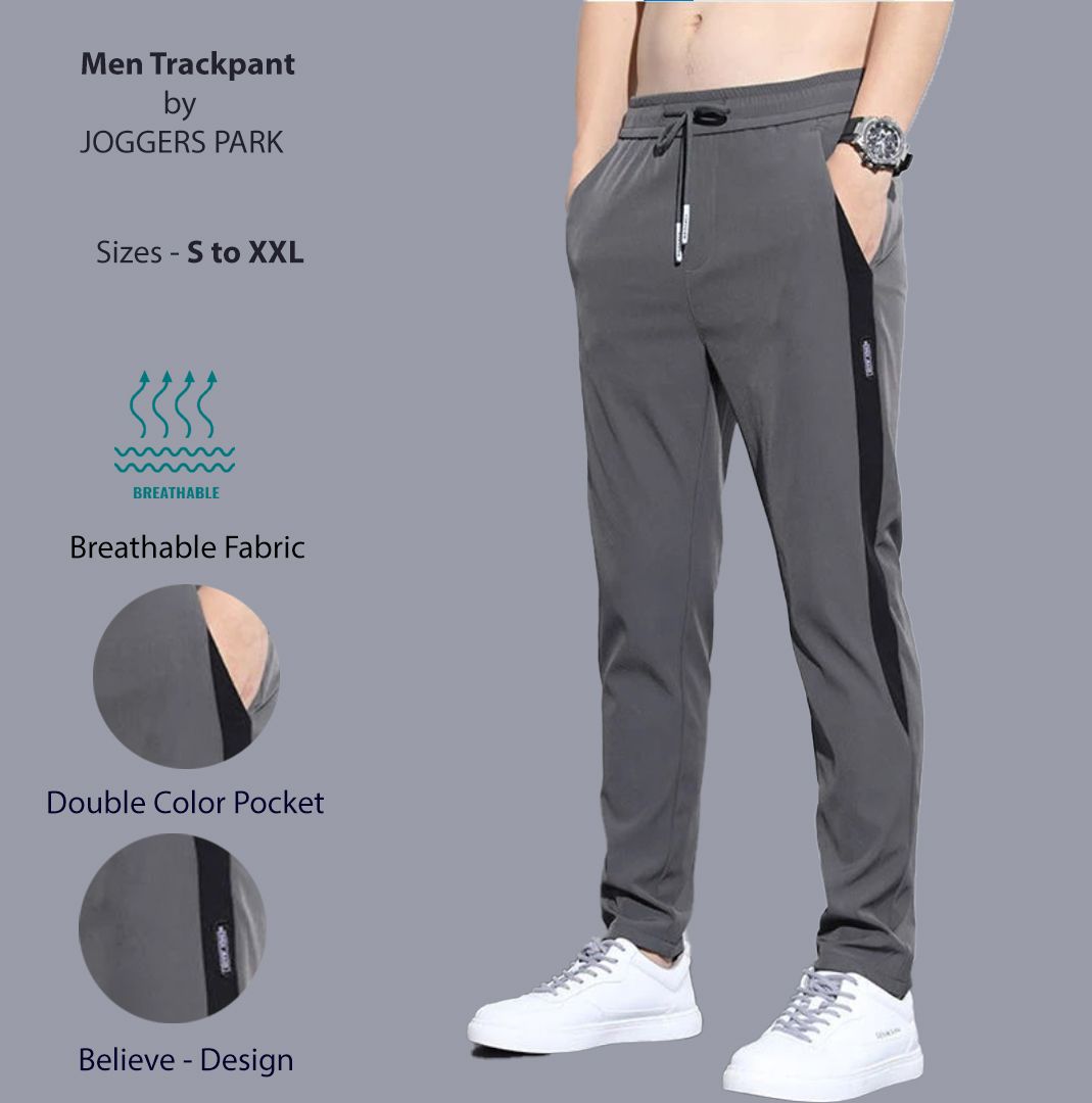 joggers park Men Colorblock Grey Track Pants-picture-18