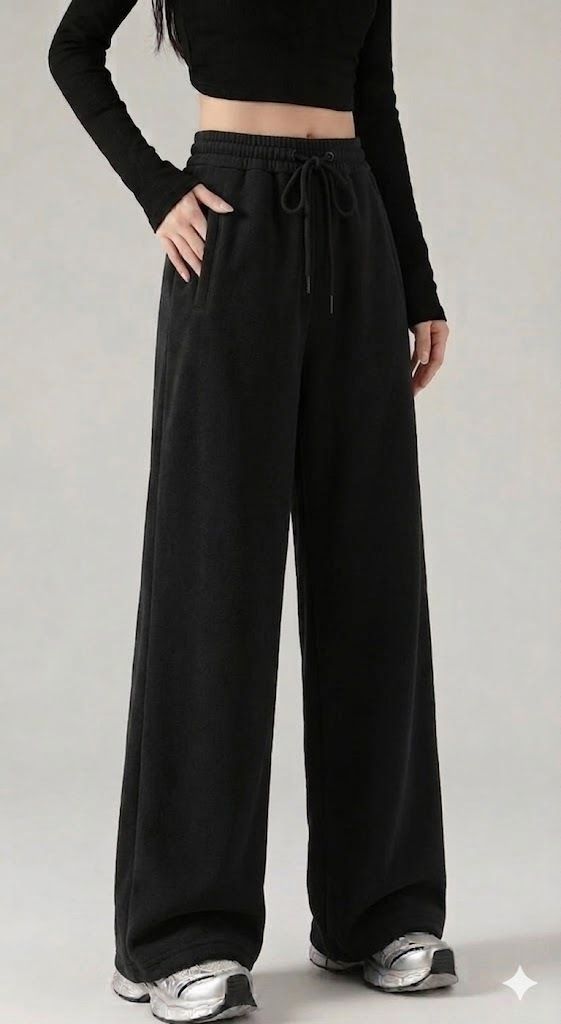 fasha Women Solid Black Track Pants-picture-27