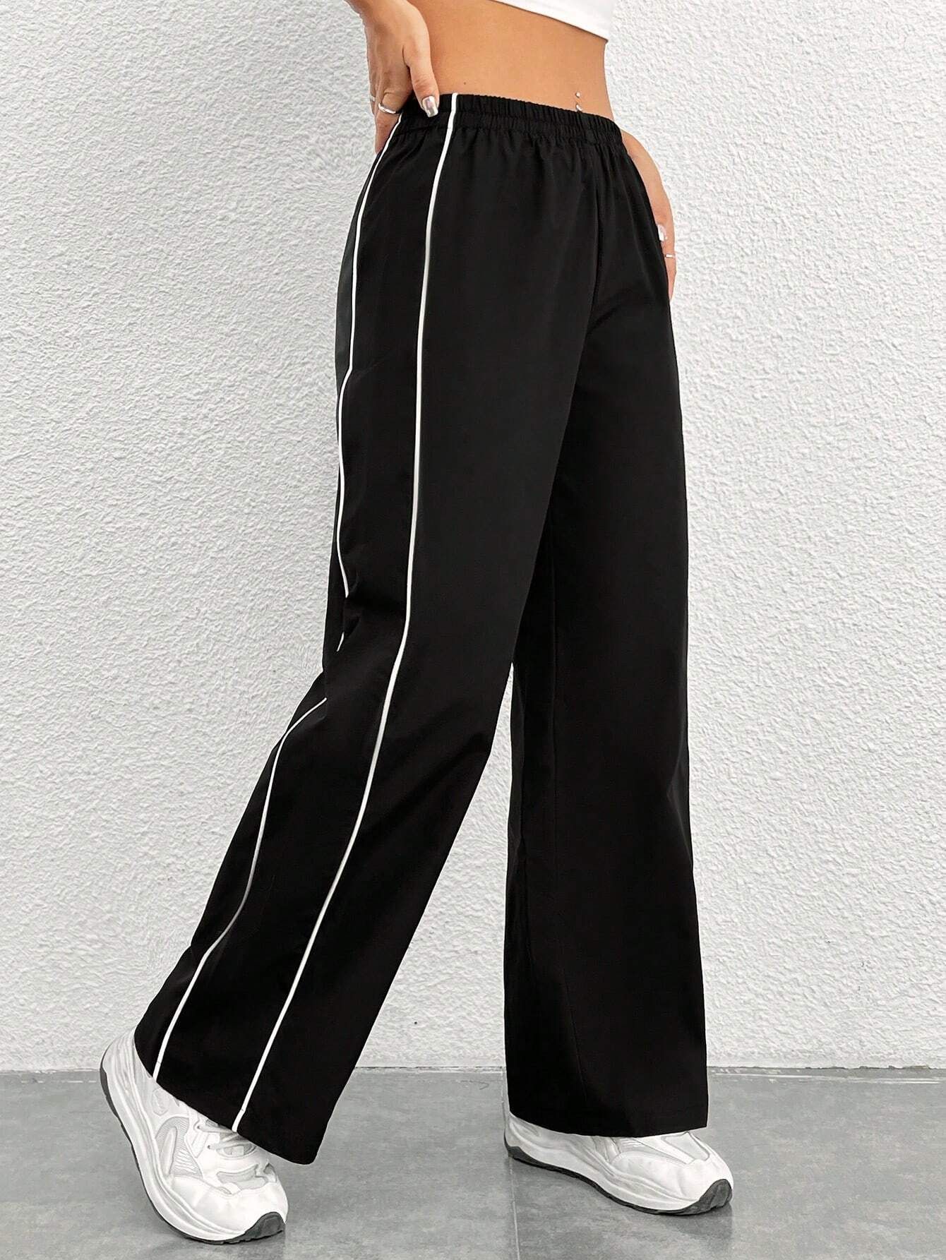 torus Women Striped Black Track Pants-picture-14