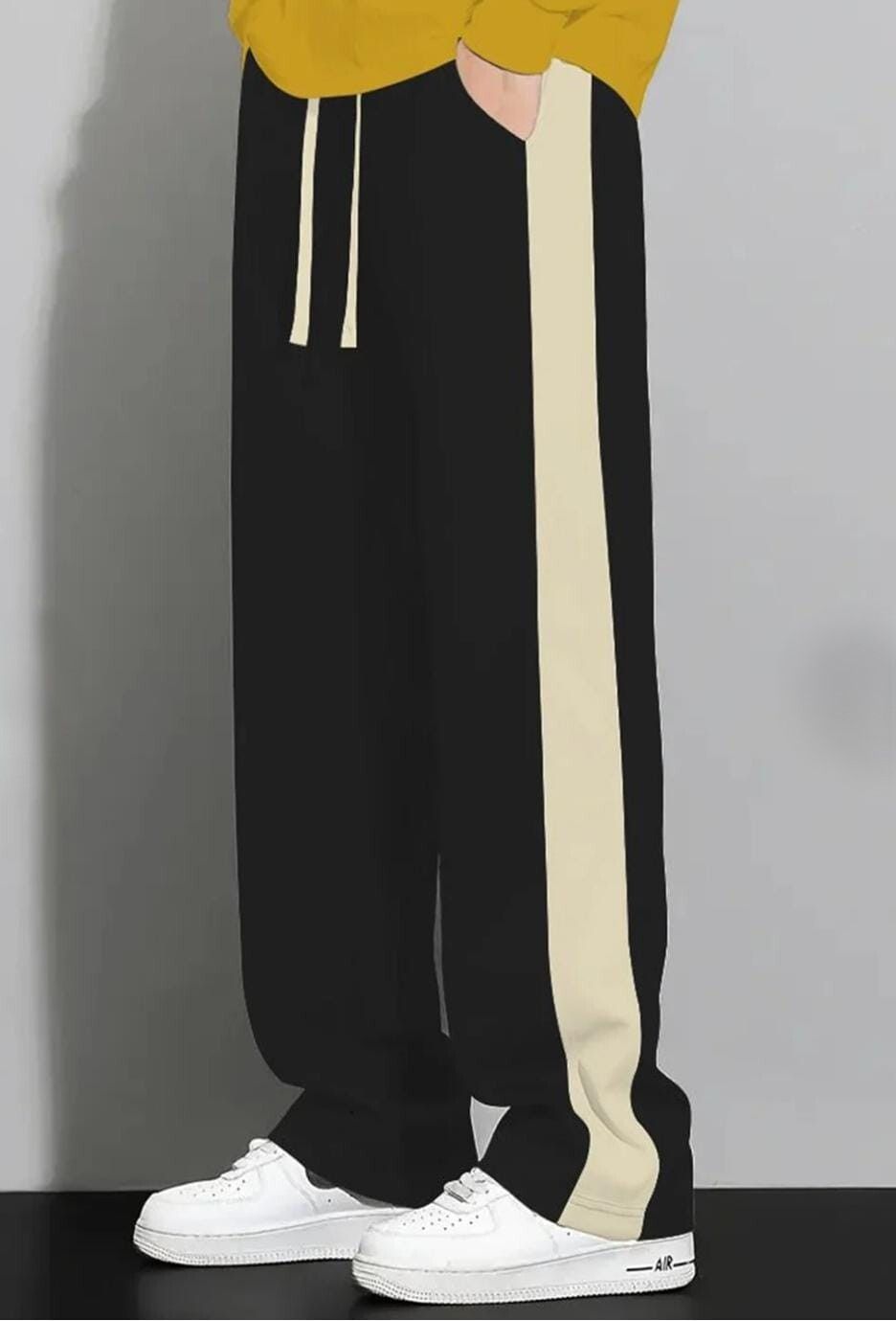 fs fashion Men Colorblock Black Track Pants-picture-27