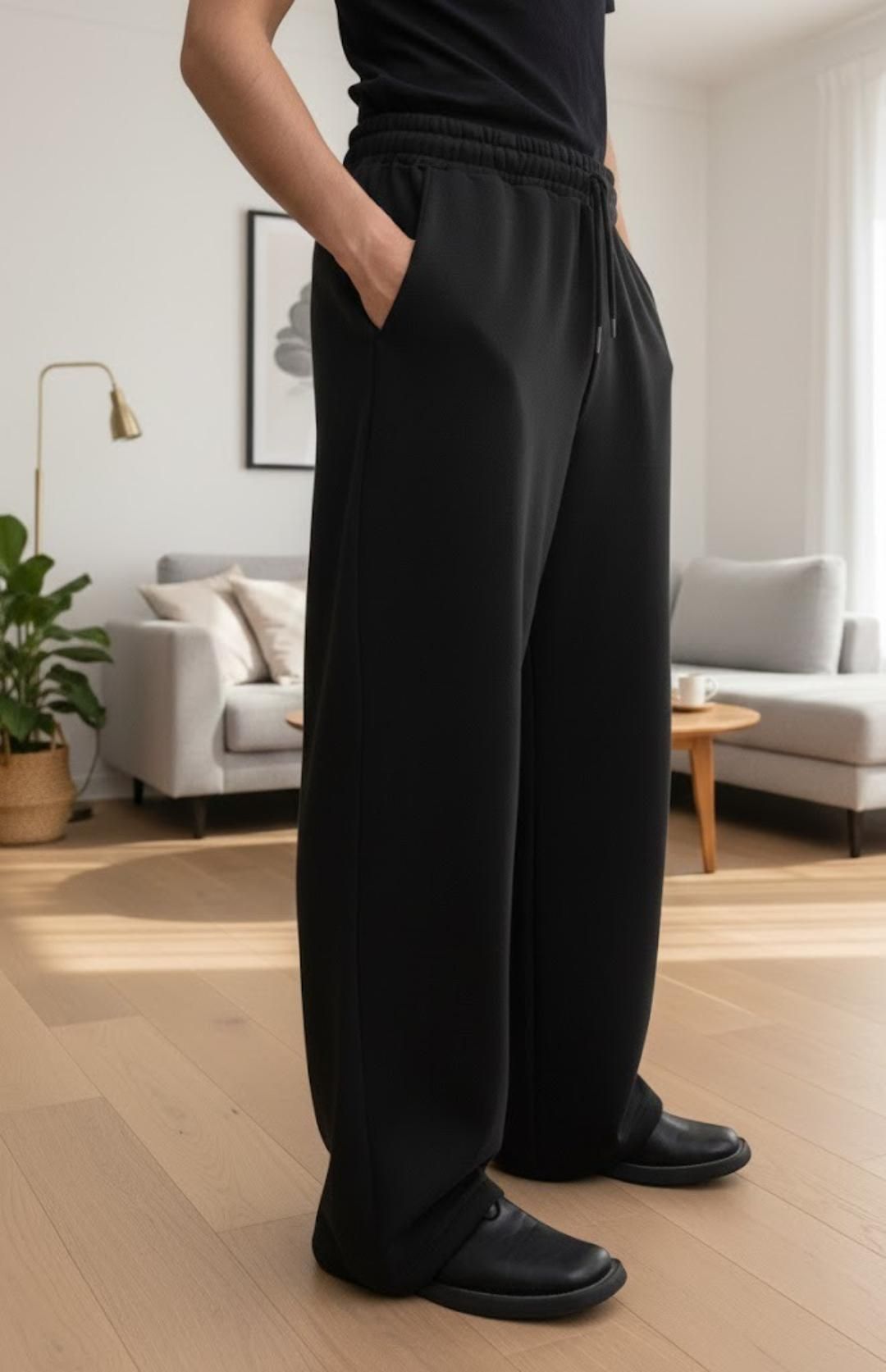 dockstreet Men Solid Black Track Pants-picture-12