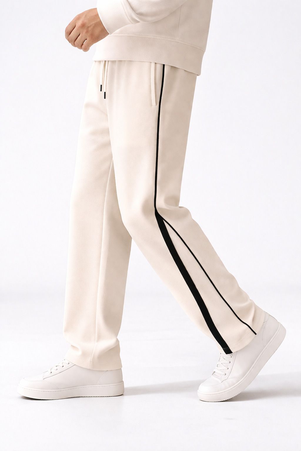 paralians Men Striped Beige Track Pants-picture-26