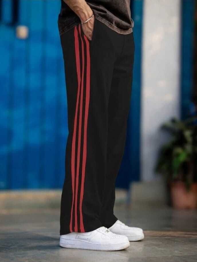 trifox Men Striped Black Track Pants-picture-22