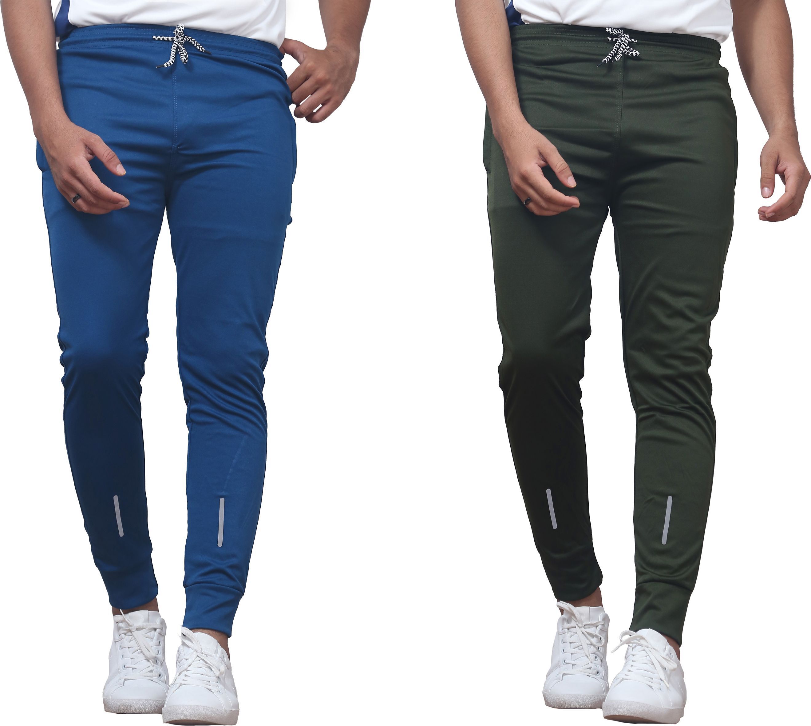 covetvolo trends Men Striped Light Blue, Green Track Pants-picture-17
