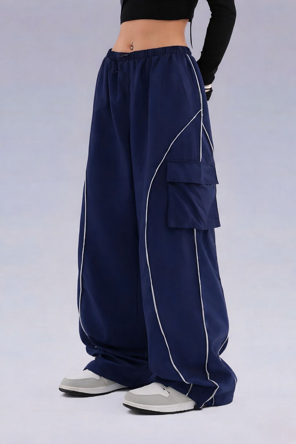 1stlov Women Solid Blue Track Pants-picture-11