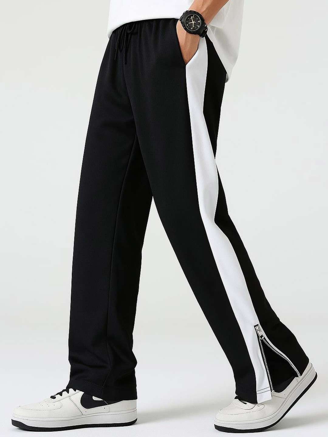 eraandedge Men Solid Black Track Pants-picture-27