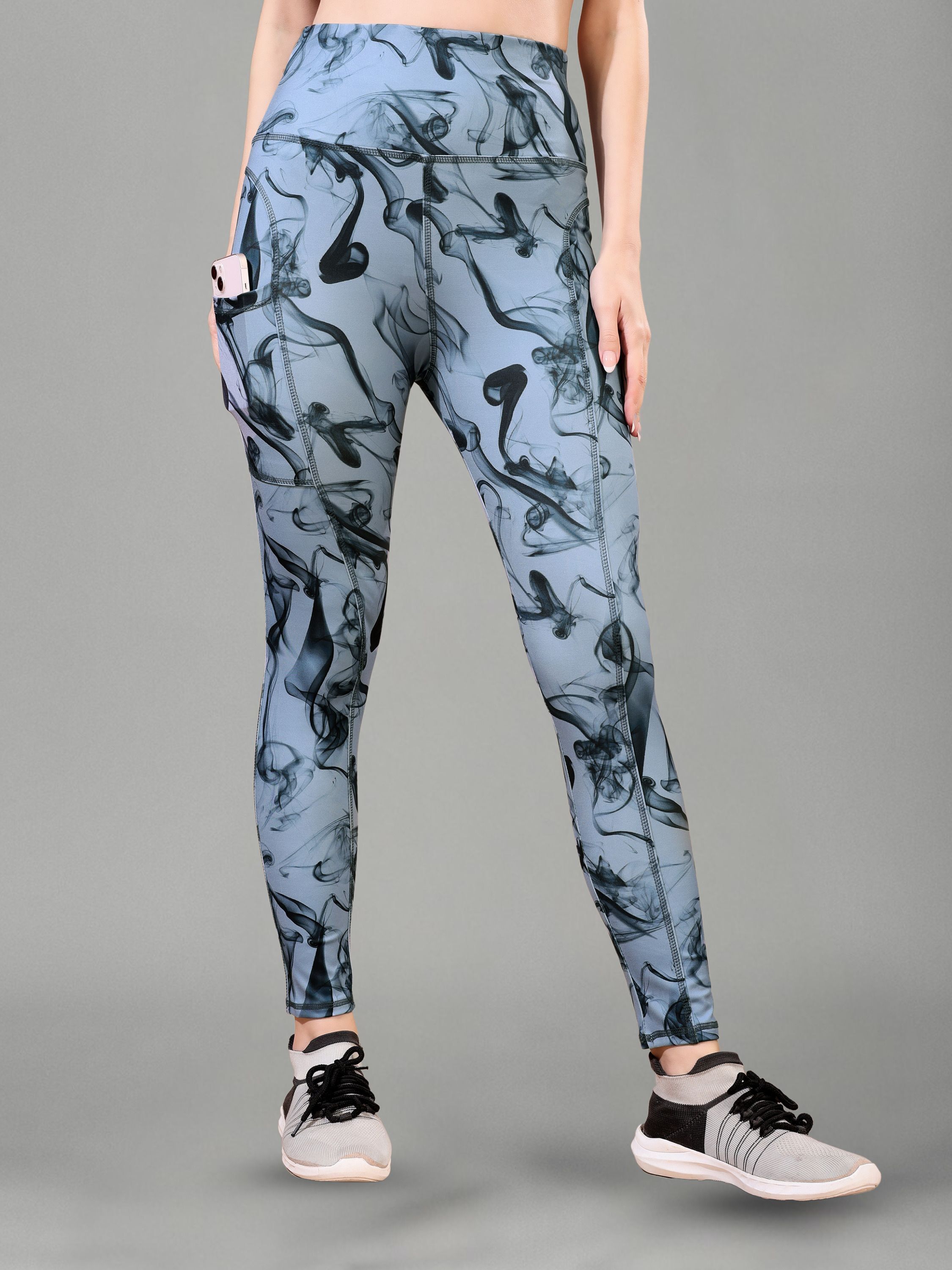 poojaran Pack of 2 Women Printed Grey Track Pants-picture-17