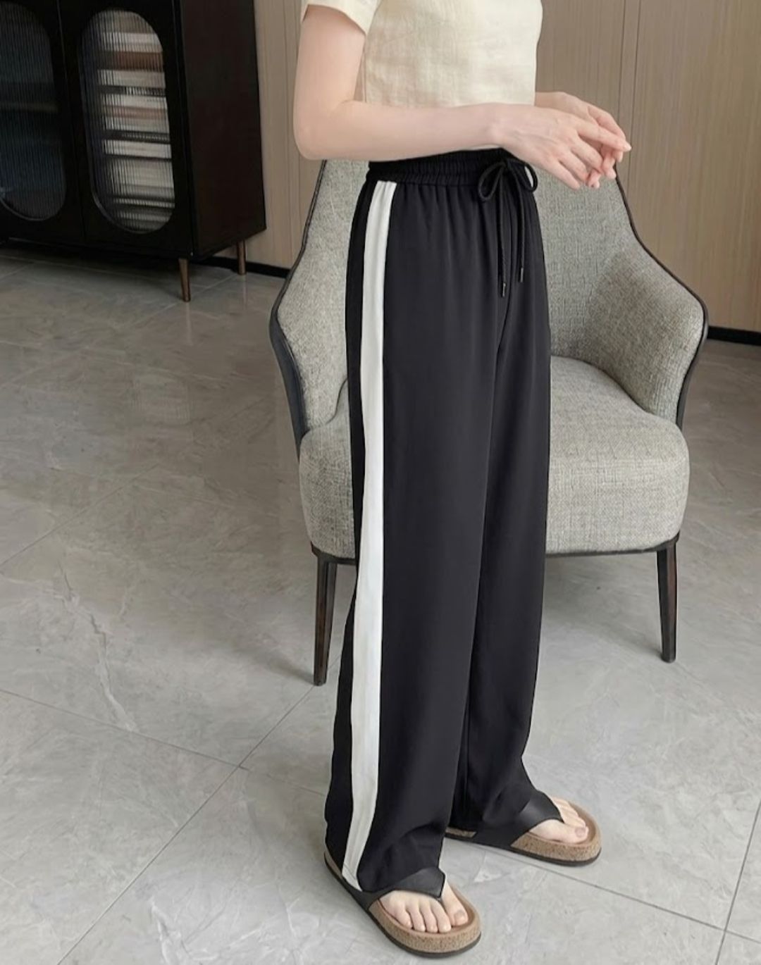 Women Solid Black Track Pants-image-23