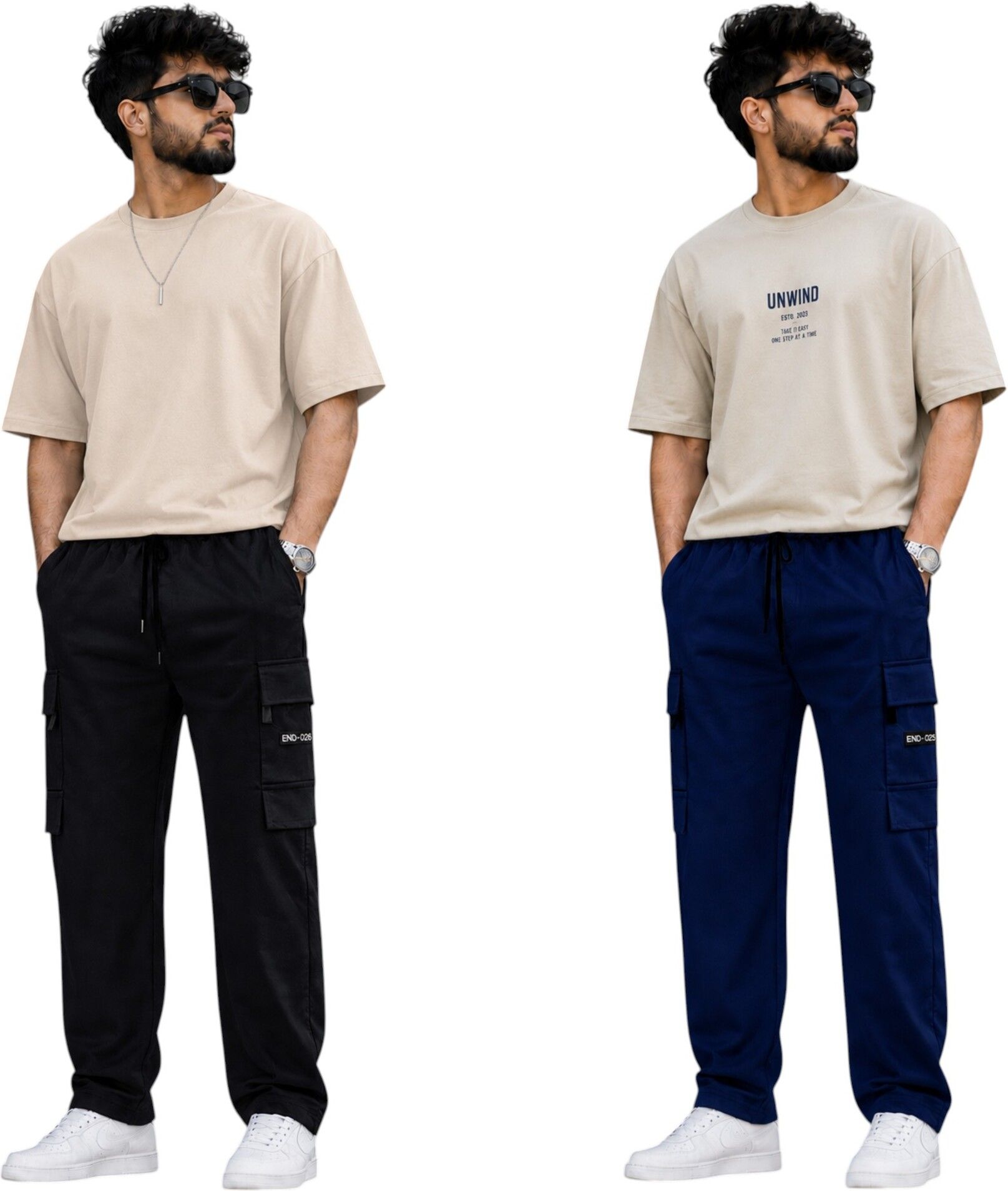 Pack of 2 Men Self Design Multicolor Track Pants-image-37