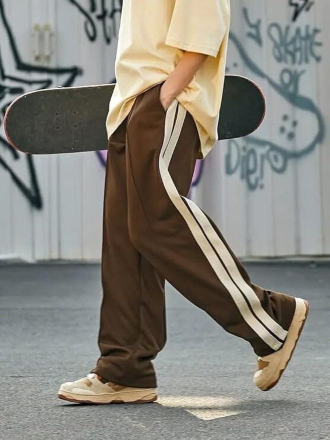 jerkyn Men Striped Brown Track Pants-picture-29