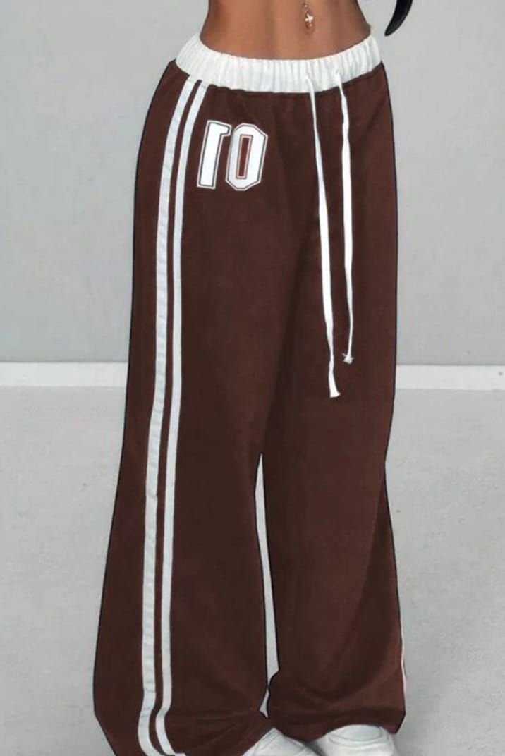 clothina Women Striped Brown Track Pants-picture-22