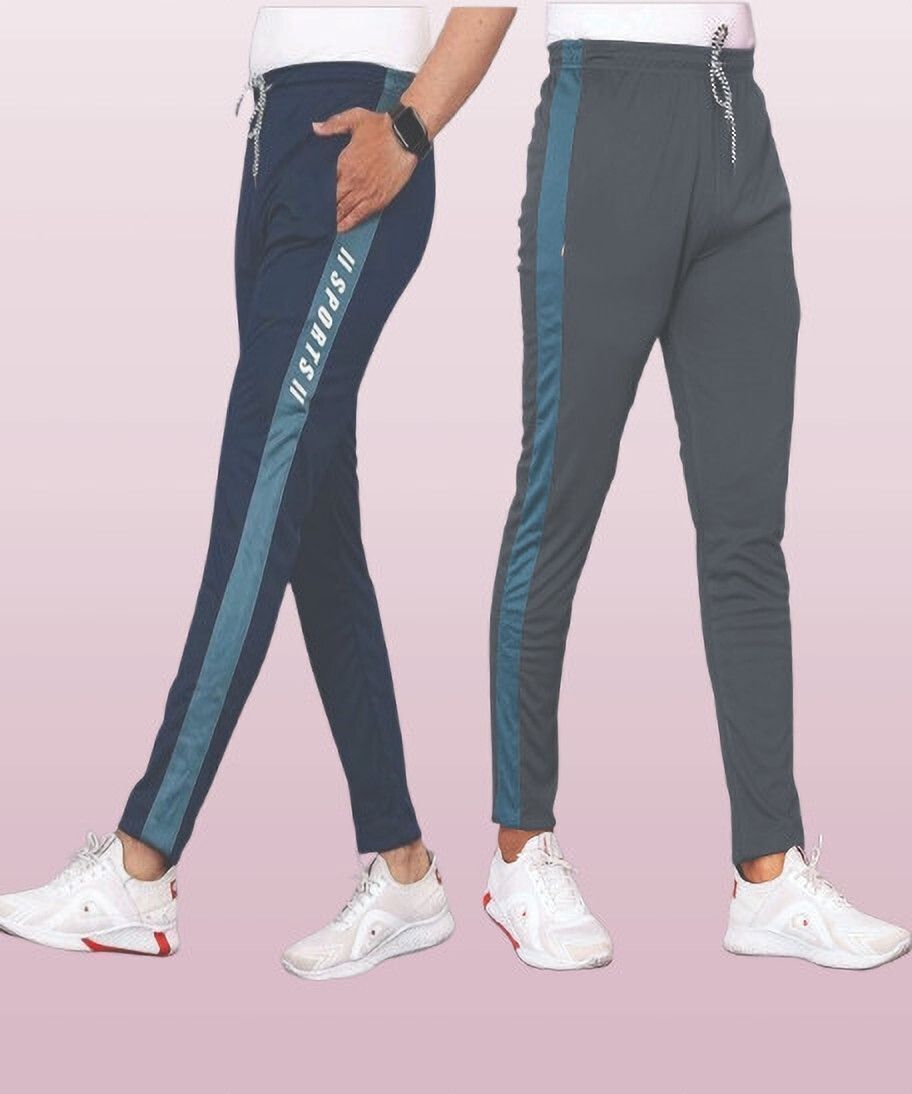coveatvolo trends Pack of 2 Men Solid Grey Track Pants-picture-32