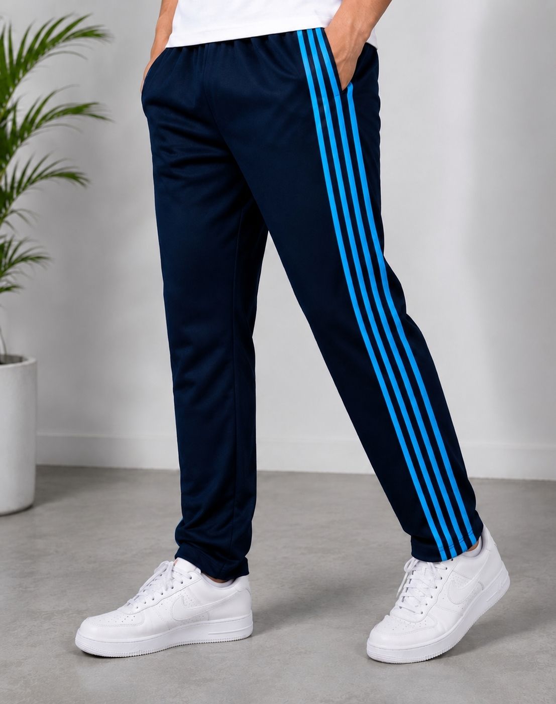 albert Men Solid Blue Track Pants-picture-35