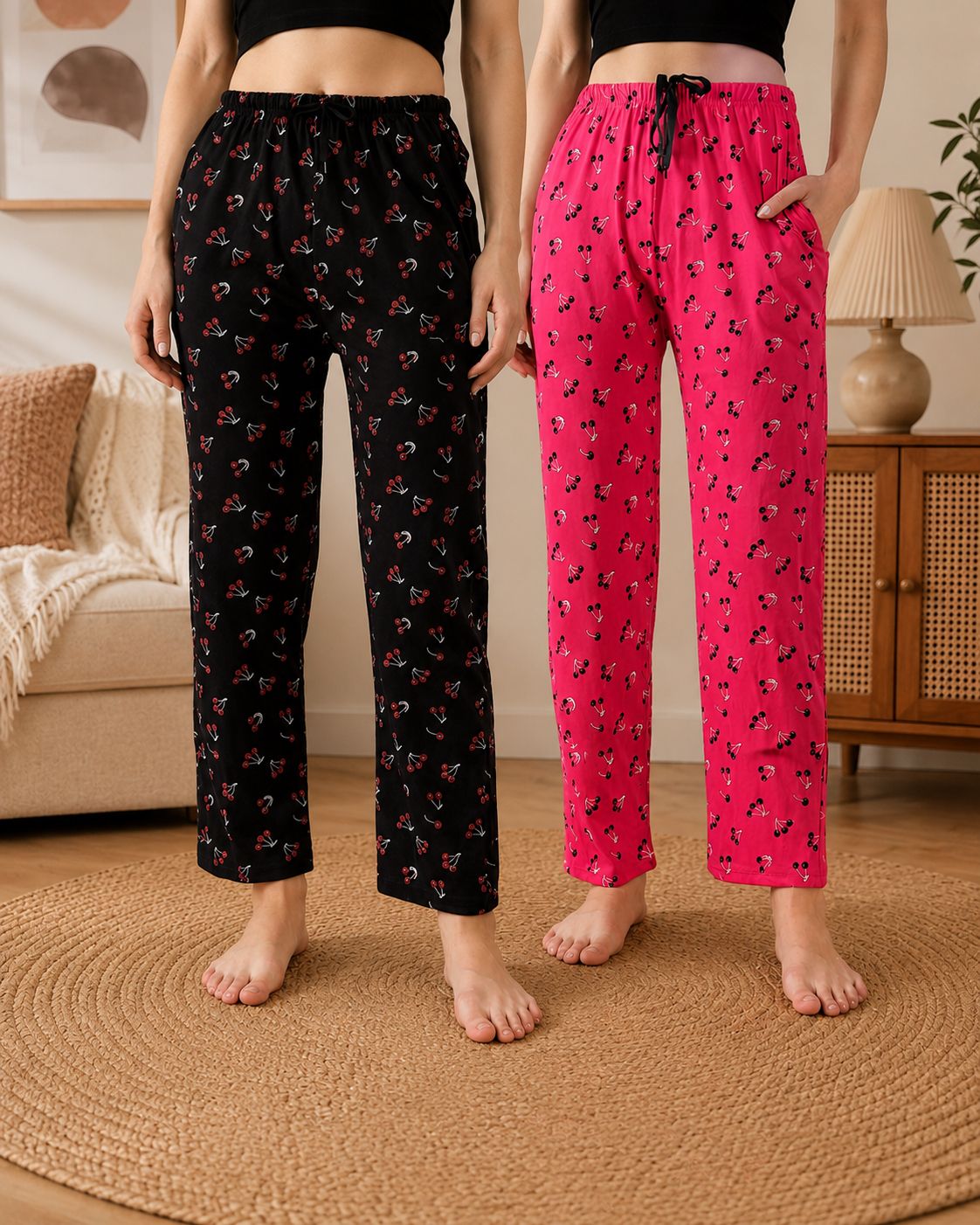 dreambe Pack of 2 Women Printed Multicolor Track Pants-picture-11