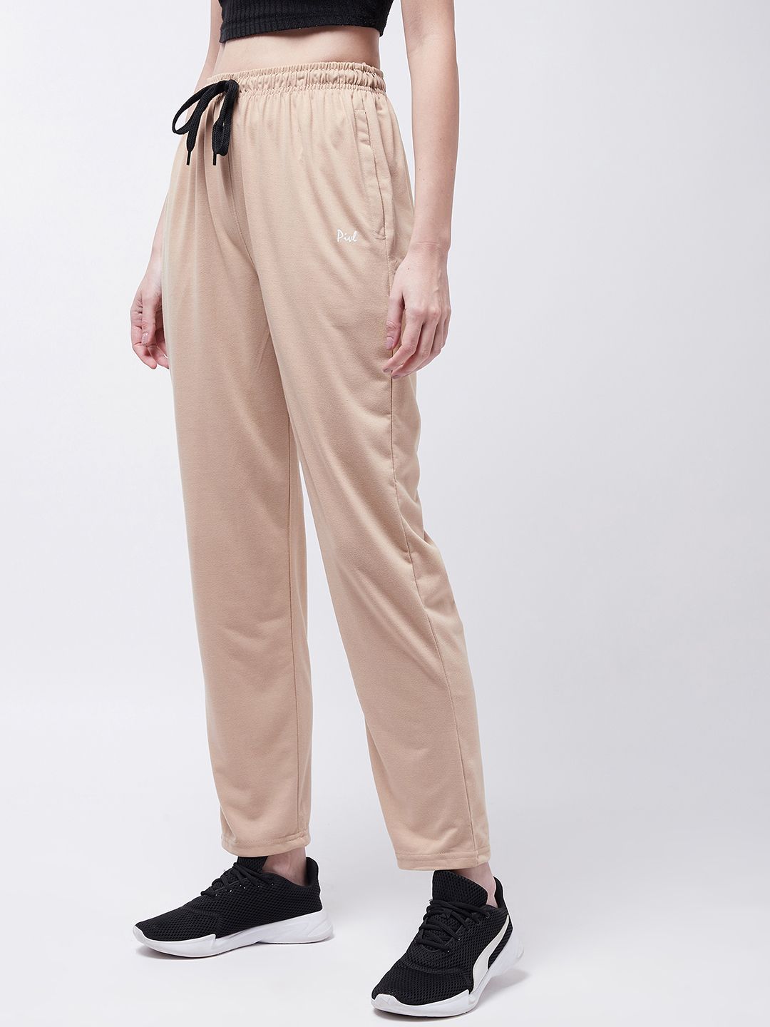 pivl Women Solid Beige Track Pants-picture-11