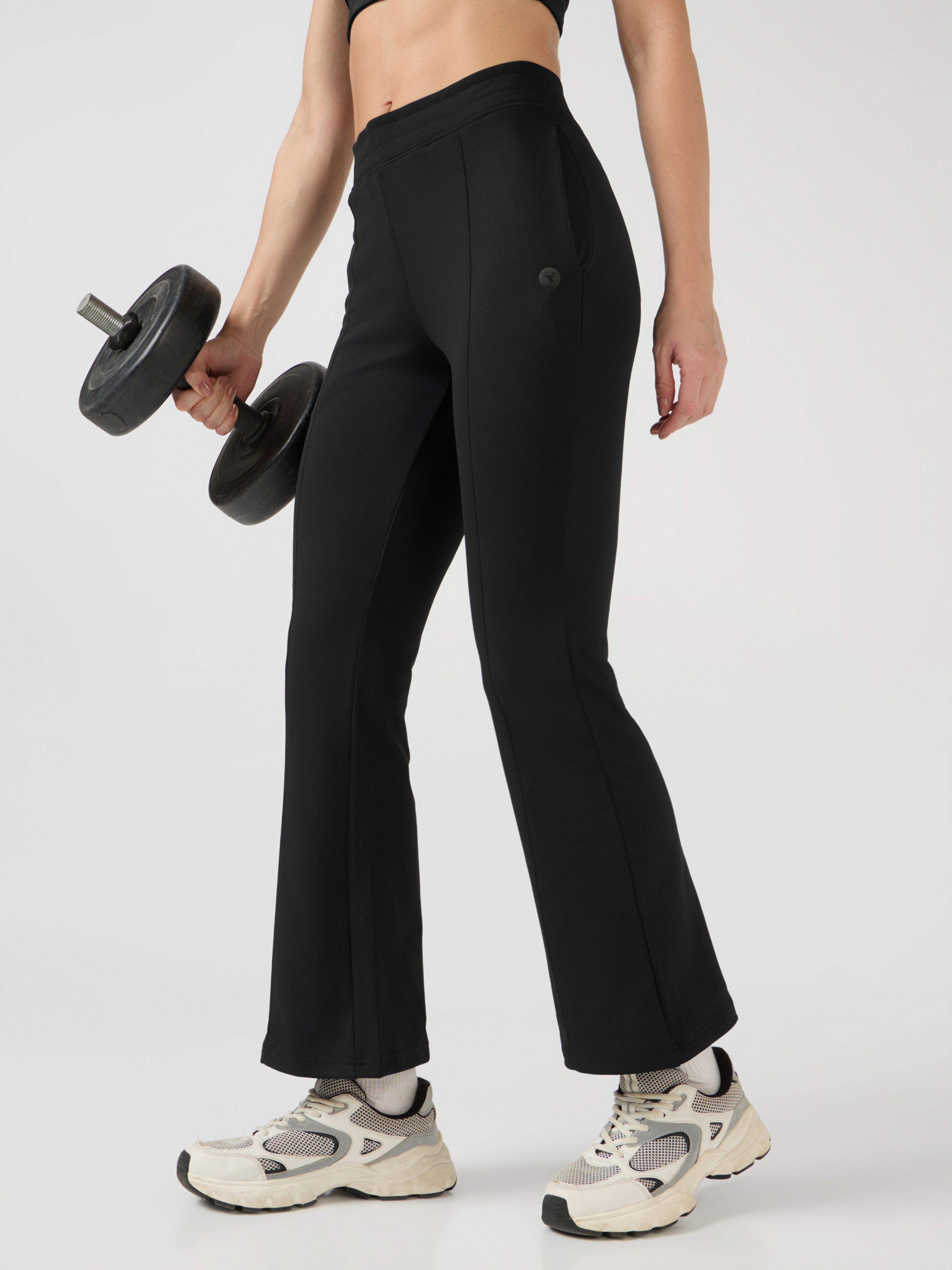 Women Solid Black Track Pants-image-15