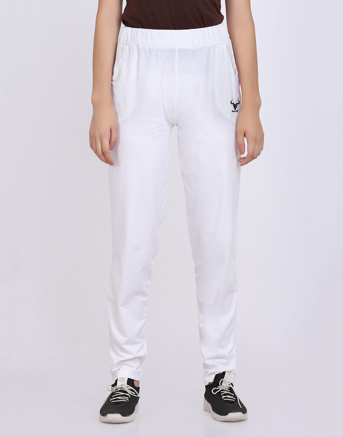 Women Solid White Track Pants-image-38