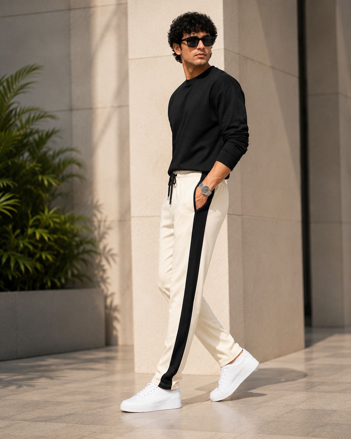 raj creation Men Solid, Striped Black, White Track Pants-picture-24