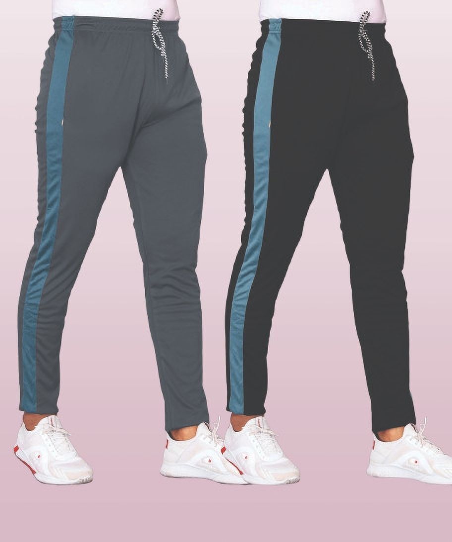 coveatvolo trends Pack of 2 Men Solid Grey Track Pants-picture-33