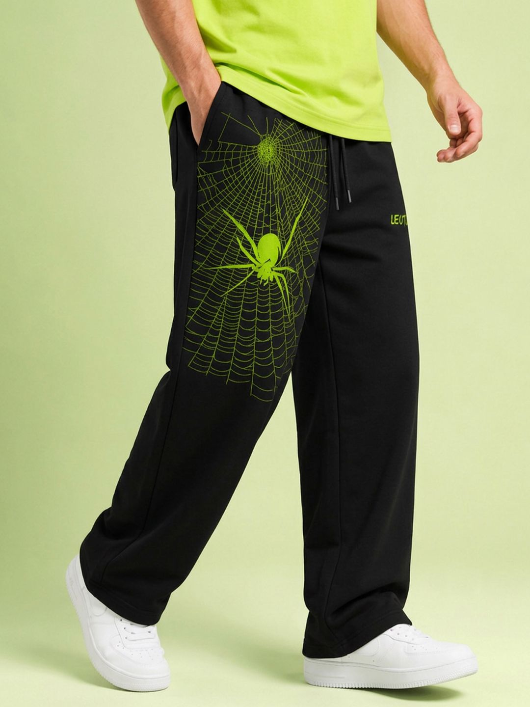leotude Men Printed Black Track Pants-picture-18