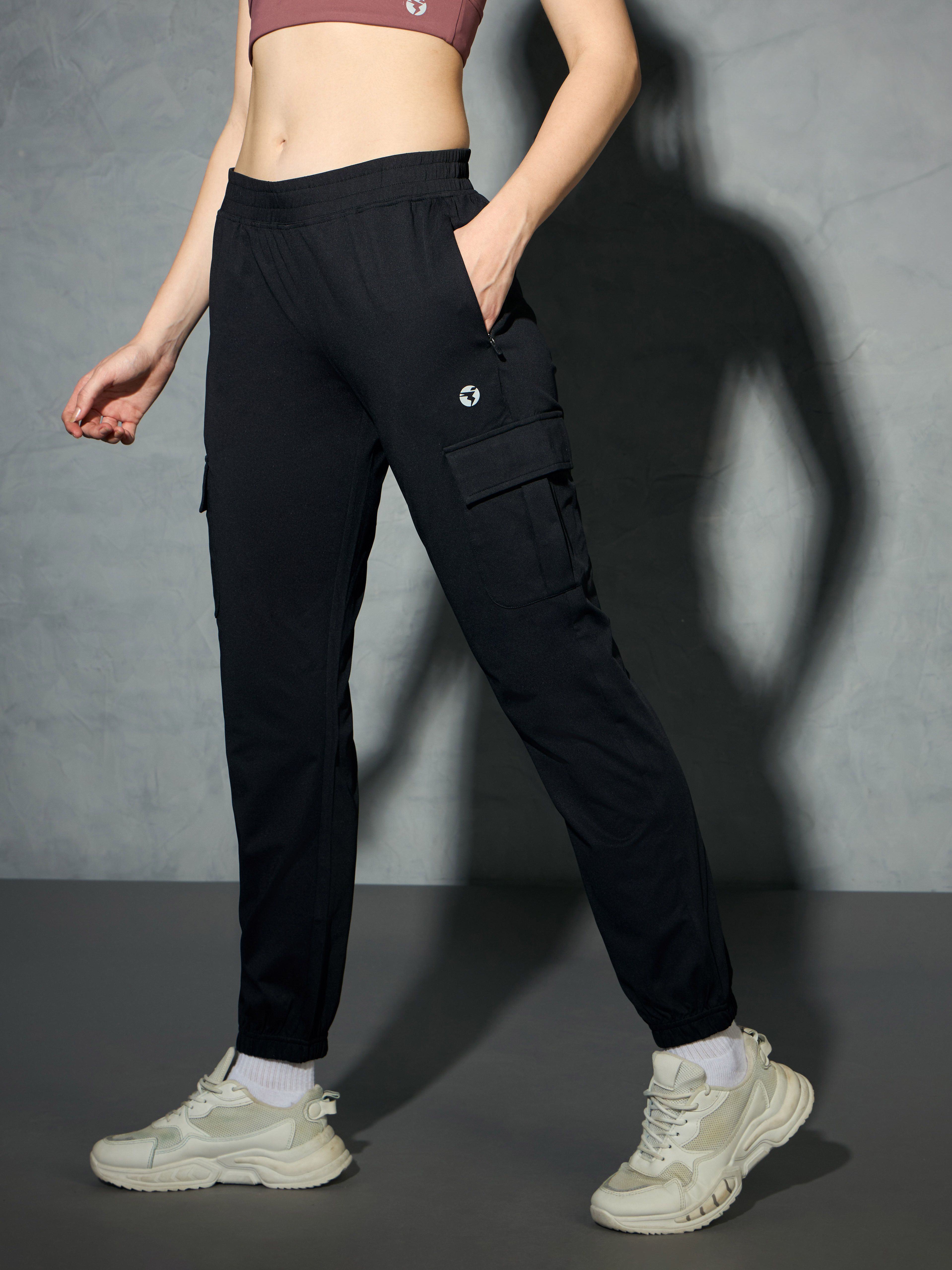 technosport Women Solid Black Track Pants-picture-25