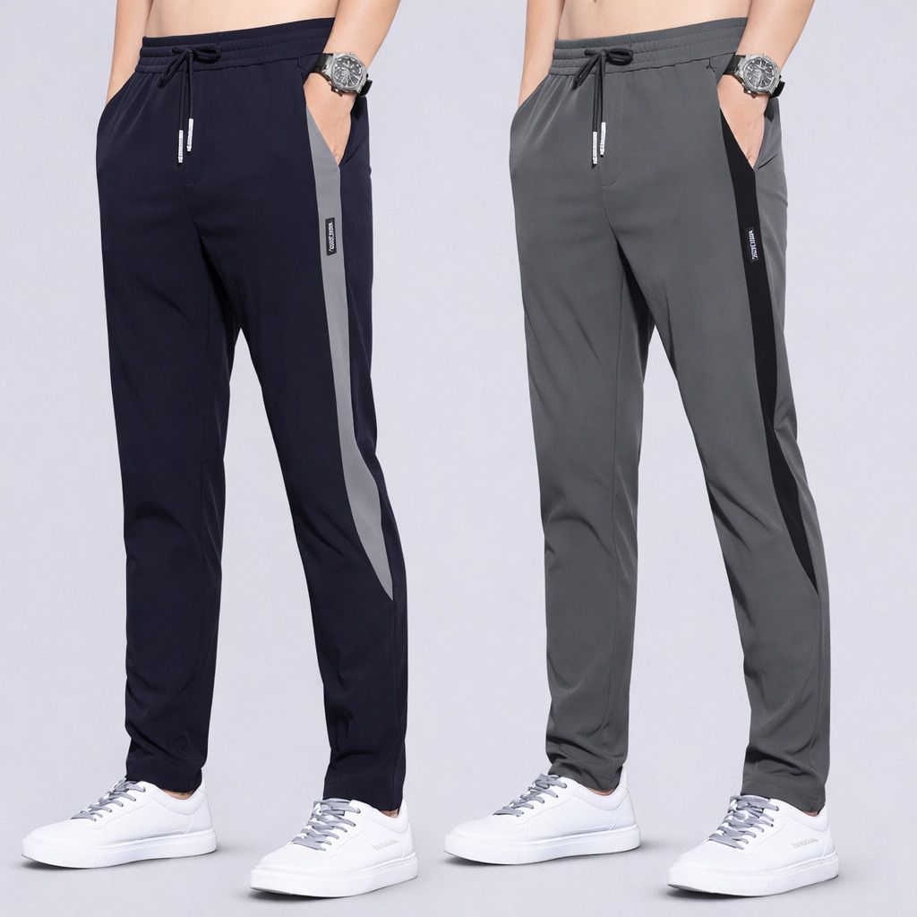 Pack of 2 Men Colorblock Multicolor Track Pants-image-26
