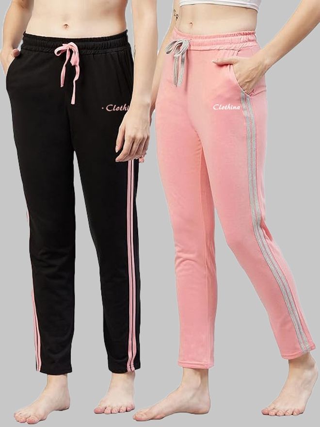 clothina Pack of 2 Women Solid Multicolor Track Pants-picture-17