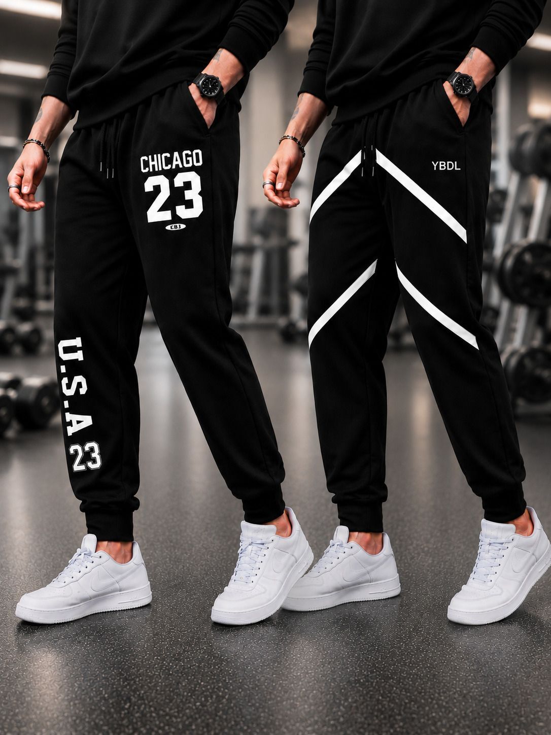 delyo Pack of 2 Men Printed Black Track Pants-picture-29