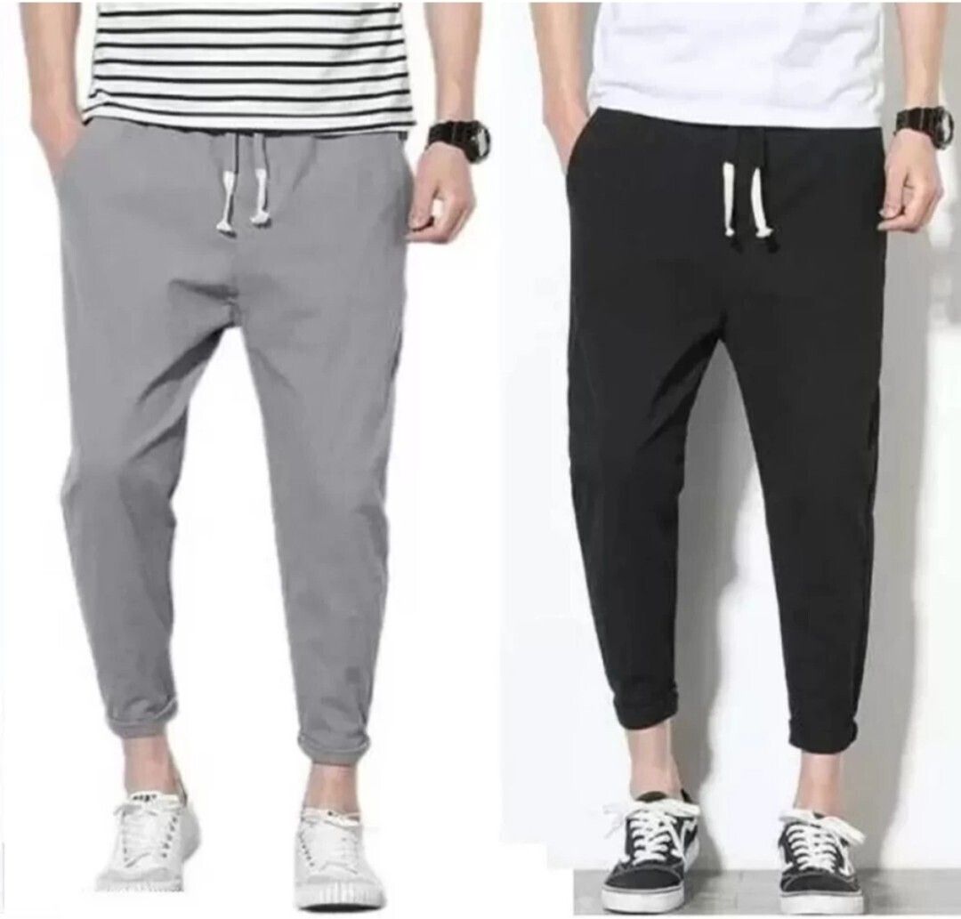 satsukrat Pack of 2 Men Self Design Black Track Pants-picture-11
