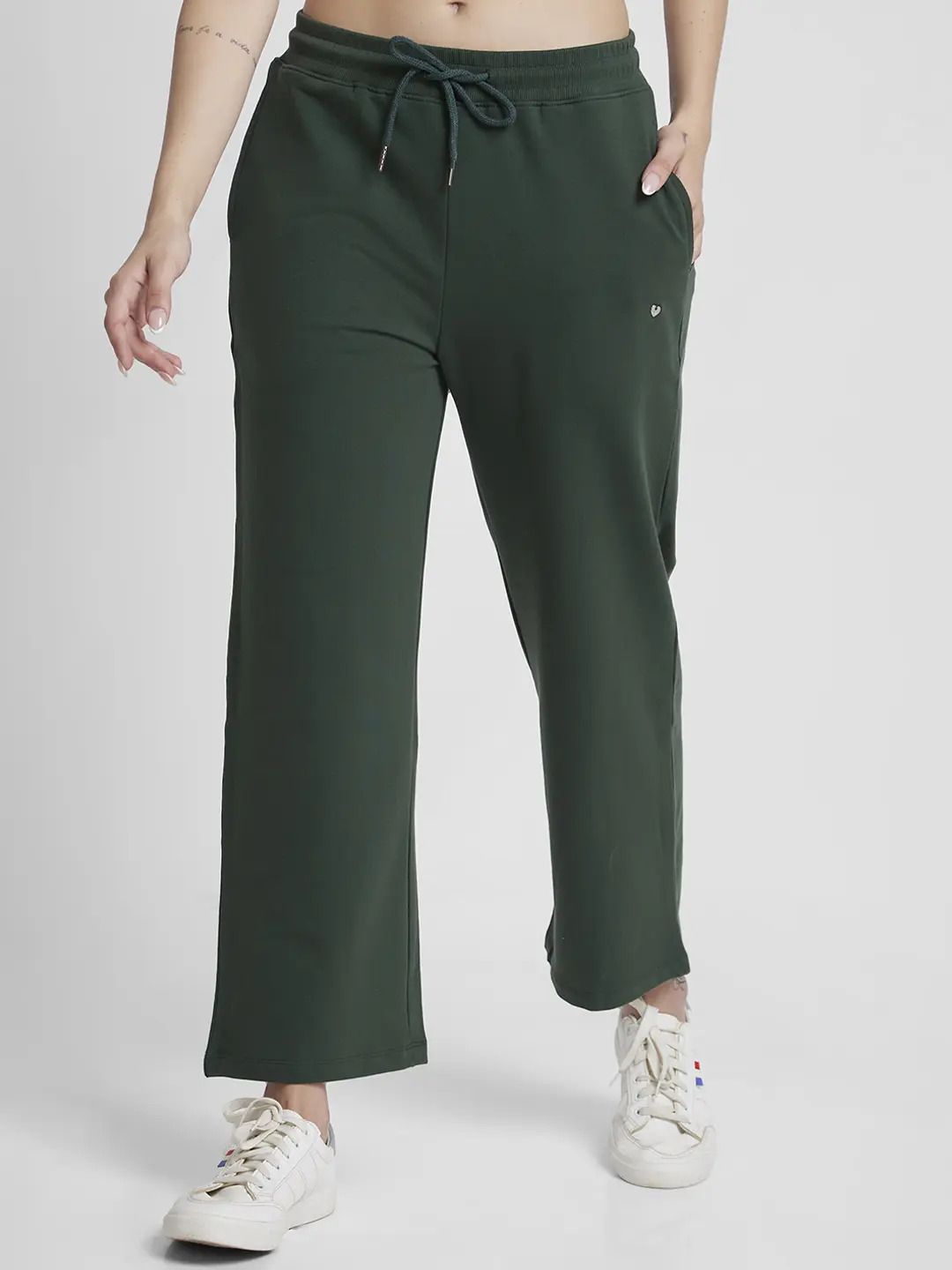 spykar Women Solid Green Track Pants-picture-21