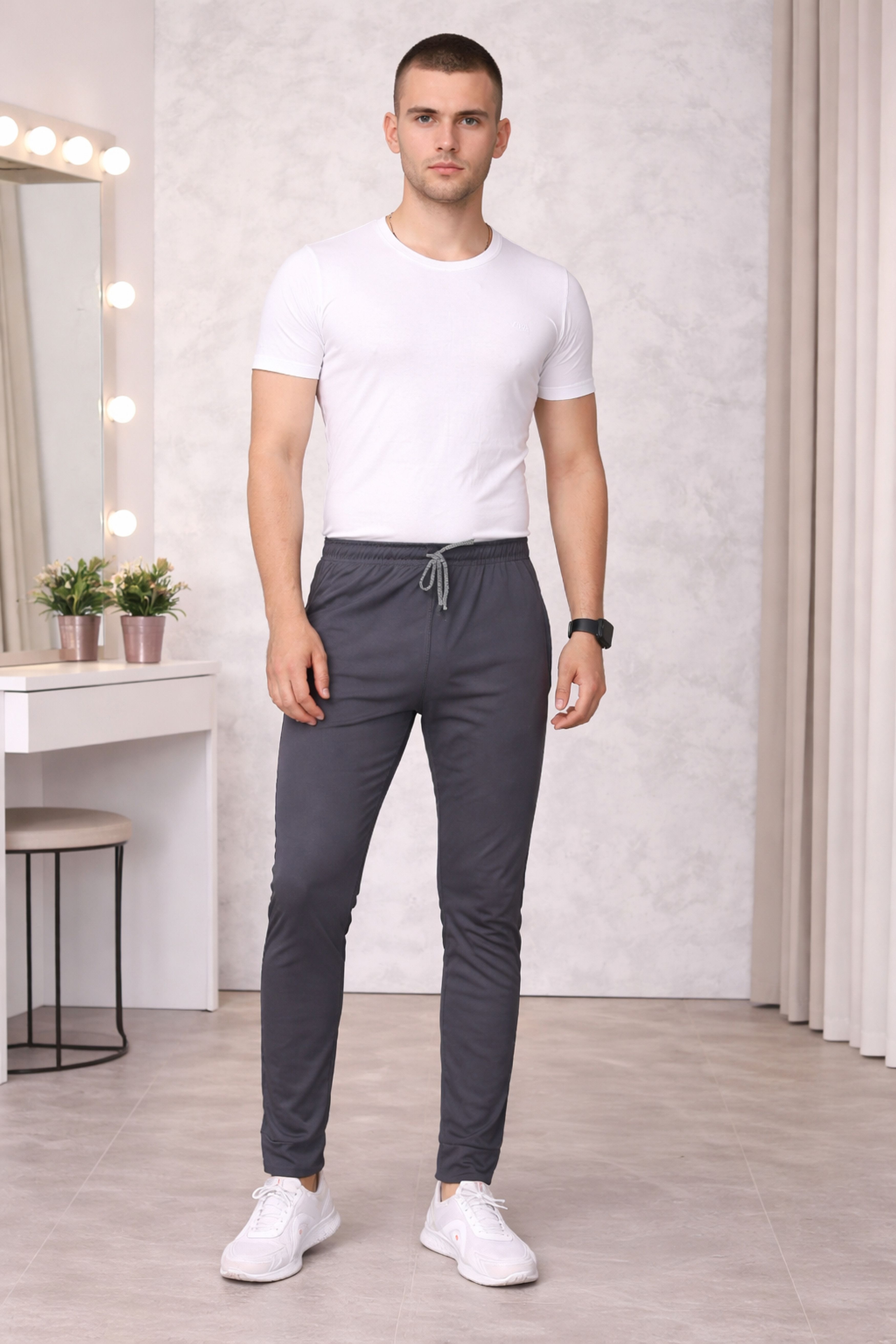 anand Men Solid Grey Track Pants-picture-9