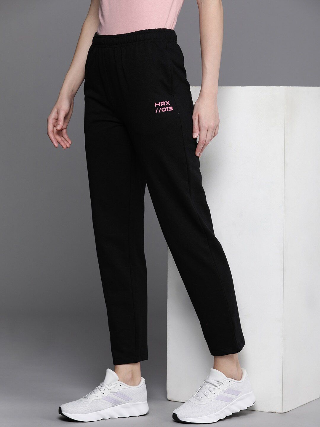 Women Printed Black Track Pants