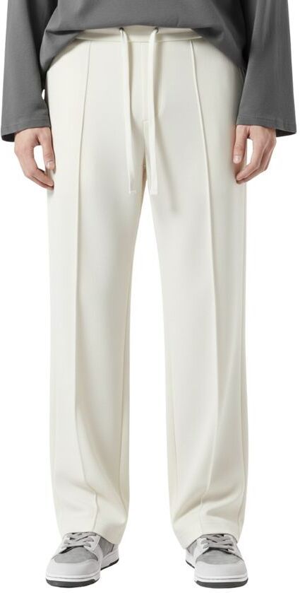 Men Solid White Track Pants-image-13