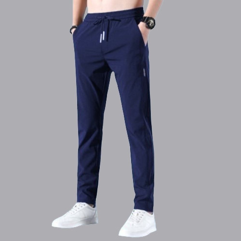 ficka Men Solid Blue Track Pants-picture-20